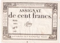 France 100 Francs - 18 Nivose An III - (07.01.1795) - Sign. Pierre - Serial 1092