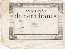 France 100 Francs - 18 Nivose An III - (07.01.1795) - Sign. Pierre - Serial 1609