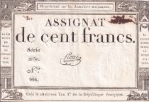 France 100 Francs - 18 Nivose An III - (07.01.1795) - Sign. Pierre - Serial 2030