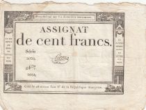 France 100 Francs - 18 Nivose An III - (07.01.1795) - Sign. Pierre - Serial 2030