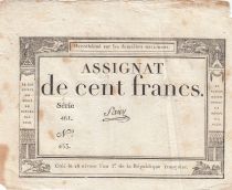 France 100 Francs - 18 Nivose An III - (07.01.1795) - Sign. Saxy - Serial 461