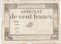 France 100 Francs - 18 Nivose An III - (07.01.1795) - Sign. Tuet - Serial 3578