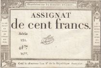 France 100 Francs - 18 Nivose An III - (07.01.1795) - Sign. Tuet - Serial 532