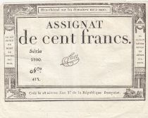 France 100 Francs - 18 Nivose An III - (07.01.1795) - Sign. Tuet - Serial 5590