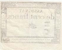 France 100 Francs - 18 Nivose An III - (07.01.1795) - Sign. Tuet - Serial 5590