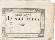 France 100 Francs - 18 Nivose An III - (07.01.1795) - Sign. Varnier - Serial 3420