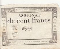 France 100 Francs - 18 Nivose An III - (07.01.1795) - Sign. Vorgier - Serial 5255