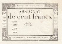 France 100 francs - 18 Nivose An III - 1794 - Sign. Berton - Serial 5519