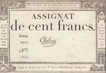 France 100 francs - 18 Nivose An III - 1794 - Sign. Chibout - Serial 5039