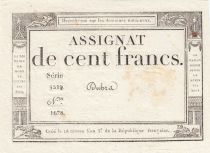 France 100 francs - 18 Nivose An III - 1794 - Sign. Dubra - Serial 5519