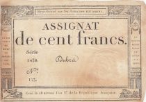 France 100 francs - 18 Nivose An III - 1794 - Sign. Dubra - Série 2438