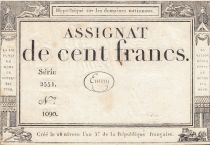 France 100 francs - 18 Nivose An III - 1794 - Sign. Emery - Serial 2551