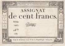 France 100 francs - 18 Nivose An III - 1794 - Sign. Gautry - Serial 1893