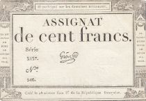 France 100 francs - 18 Nivose An III - 1794 - Sign. Gros - Série 3237