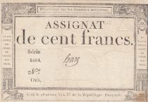 France 100 francs - 18 Nivose An III - 1794 - Sign. Haze - Serial 5484