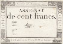 France 100 francs - 18 Nivose An III - 1794 - Sign. Henry - Serial 3605