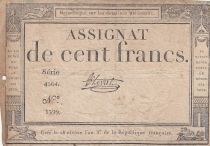 France 100 francs - 18 Nivose An III - 1794 - Sign. Leval - Serial 4564