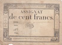 France 100 francs - 18 Nivose An III - 1794 - Sign. Massé - Serial 3834