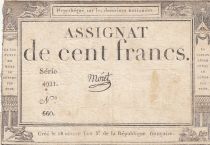 France 100 francs - 18 Nivose An III - 1794 - Sign. Moret - Serial 4021