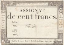 France 100 francs - 18 Nivose An III - 1794 - Sign. Morin - Serial 760