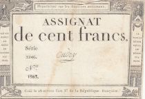 France 100 francs - 18 Nivose An III - 1794 - Sign. Oudry - Serial 2246