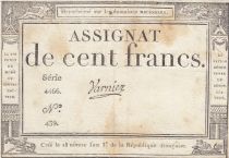 France 100 francs - 18 Nivose An III - 1794 - Sign. Varnier - Serial 4466