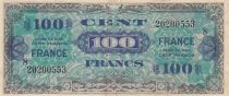 France 100 Francs - Allied Military Currency - 1944 - Serial 8 - P.123