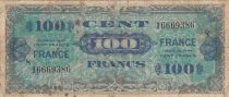 France 100 Francs - Allied Military Currency - 1945 - Serial 8 - F