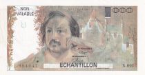 France 100 Francs - Balzac 1980 - Proof recto verso with watermark, signature, serie - Echantillon - P.UNC