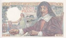 France 100 Francs - Descartes - 12-10-1944 - Serial K.117 - P.101