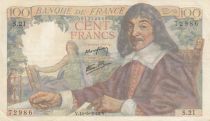 France 100 Francs - Descartes - 15-05-1942 - Serial S.21