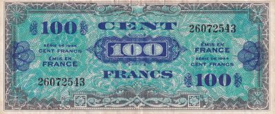 France 100 Francs - Drapeau - 1944 - Sans Srie - TTB  - VF.20.01