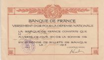 France 100 francs - Gold Payment Receipt for National Defence - 1915