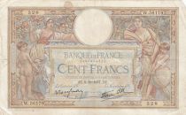 France 100 francs - Luc Olivier Merson modified - 09-12-1937 - Serial W.56179