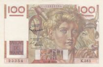 France 100 Francs - Young Farmer - 01-10-1953 - Serial K.561