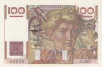 France 100 Francs - Young Farmer - 03-12-1953 - Serial E.569