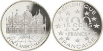 France 100 Francs 15 Ecus - Place Saint-Marc - 1994 - Argent - sans boite ni certificat