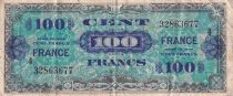 France 100 Francs Allied Military Currency - 1945 - Serial 4