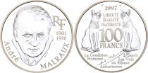 France 100 Francs Andre Malraux  - 1997 - Silver - With box and without certificate - Proof