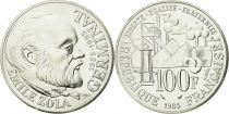 France 100 Francs Emile Zola - Germinal 1985 Silver - from UNC set