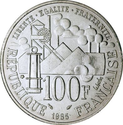 Pièce France 100 Francs Emile Zola / Germinal FRANCE 1985 (SUP)