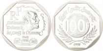 France 100 Francs Human Rights - 1998 - Silver - Without box and with certificate - Proof