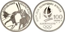 France 100 Francs JO Albertville - Ski Acrobatique - 1990 - Frappe BE avec certificat