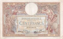 France 100 Francs Luc Olivier Merson - 02-06-1938 - Serial V.59503