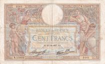 France 100 Francs Luc Olivier Merson - 21-10-1937 - Serial R.55922