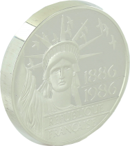 France 100 Francs Statue of Liberty, Piedfort - 1986 - Silver - Without box and certificate - Proof