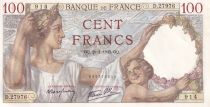 France 100 Francs Sully - 12-02-1942 Serial D.27976