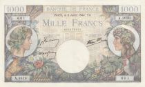 France 1000 Francs - Commerce and Industry - 06-07-1944 Serial A.3620