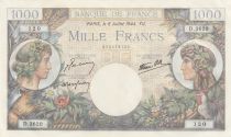 France 1000 Francs - Commerce and Industry - 06-07-1944 Serial D.3620