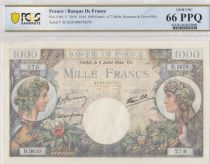 France 1000 Francs - Commerce and Industry - 06-07-1944 Serial D.3620